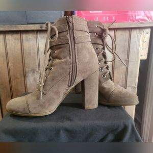 US Womens 7 Tan Madden Girl High-heel Booties